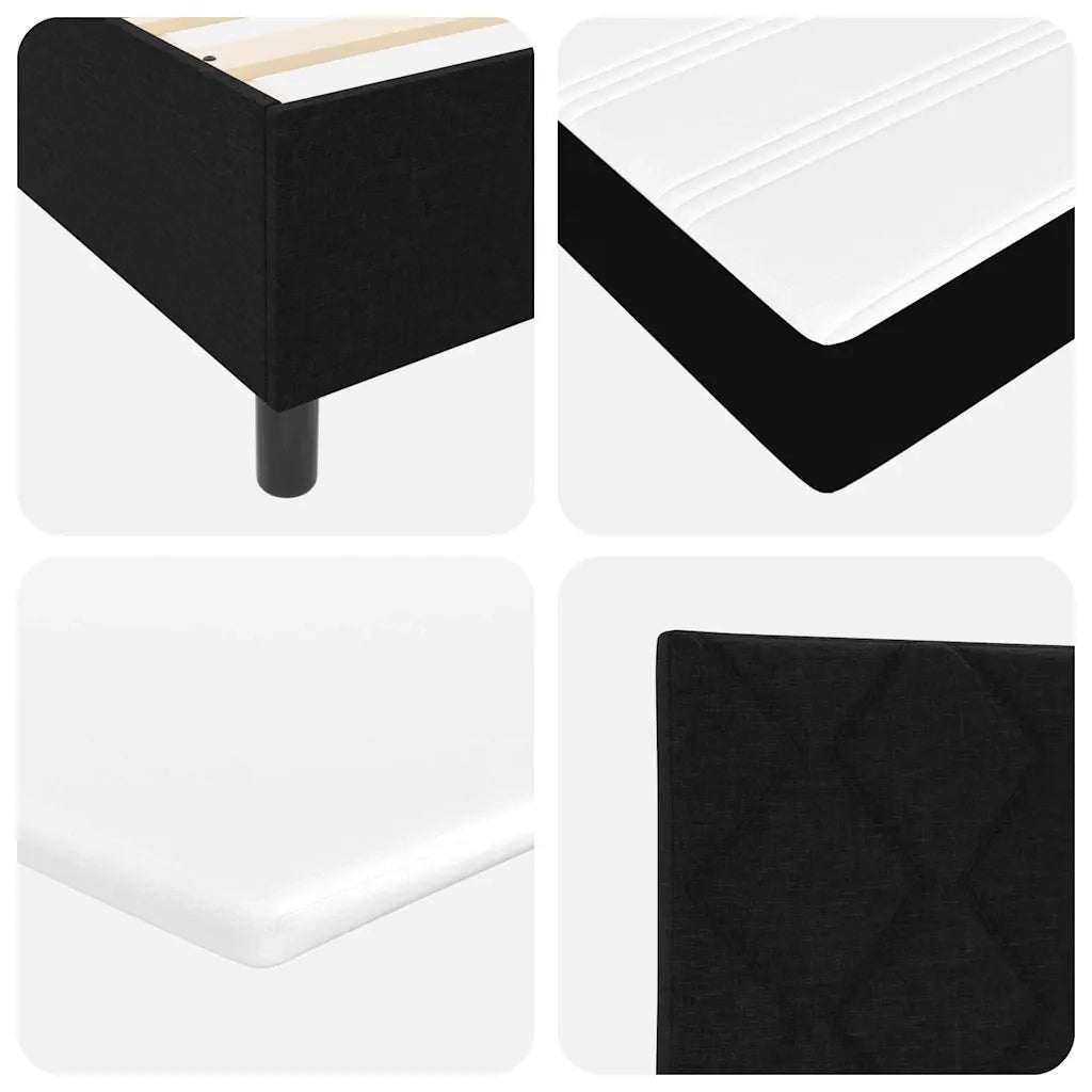 Letto a molle con materasso Nero 160 x 200 cm Tessuto 3339478