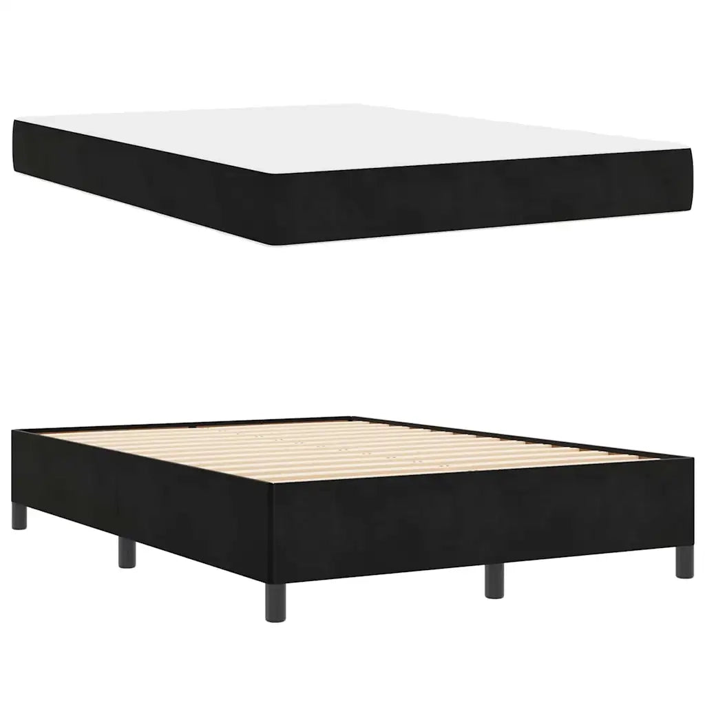Struttura del letto con materasso Nero 140 x 190 cm Tessuto