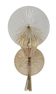 Lampada da Muro Sunrise 20x14x41 cm in Vetro e Ferro Oro e Naturale