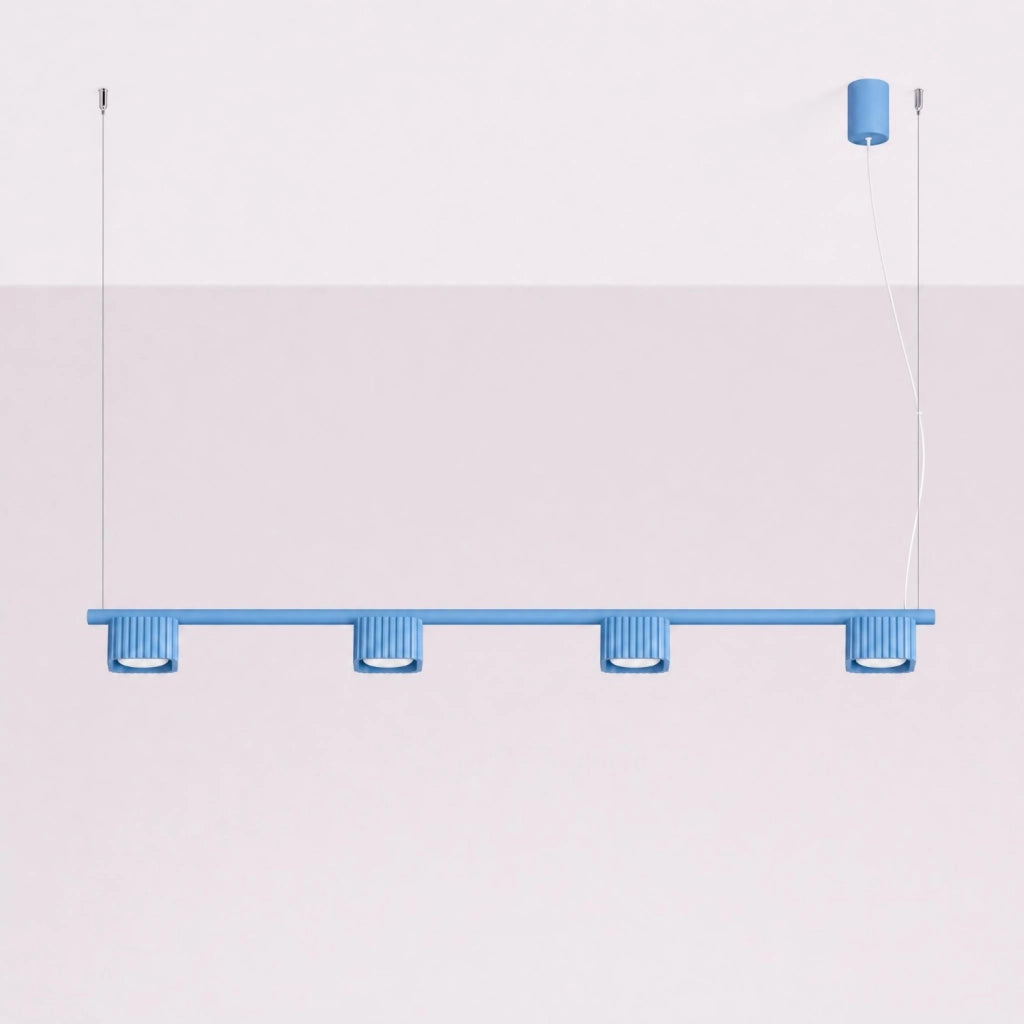 Lampadario RIFF 4 azzurro Gx53