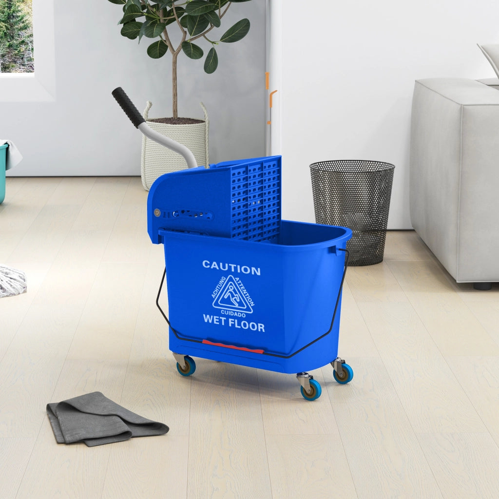 Secchio per Mocio con Ruote 20L ¨C Xylo ¨C Blu con Strizzatore e Manico