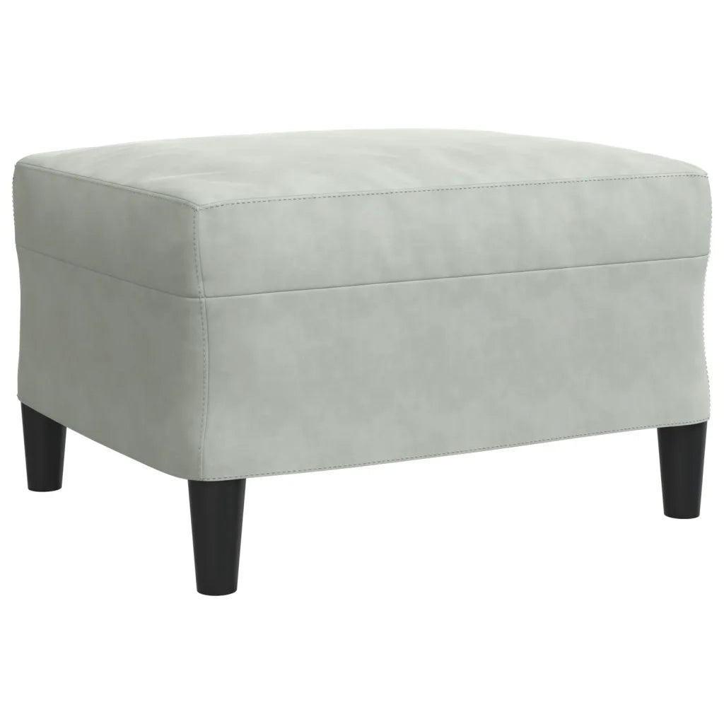 Set di Divani 4 pz con Cuscini e Rinforzi Grigio Chiaro Velluto