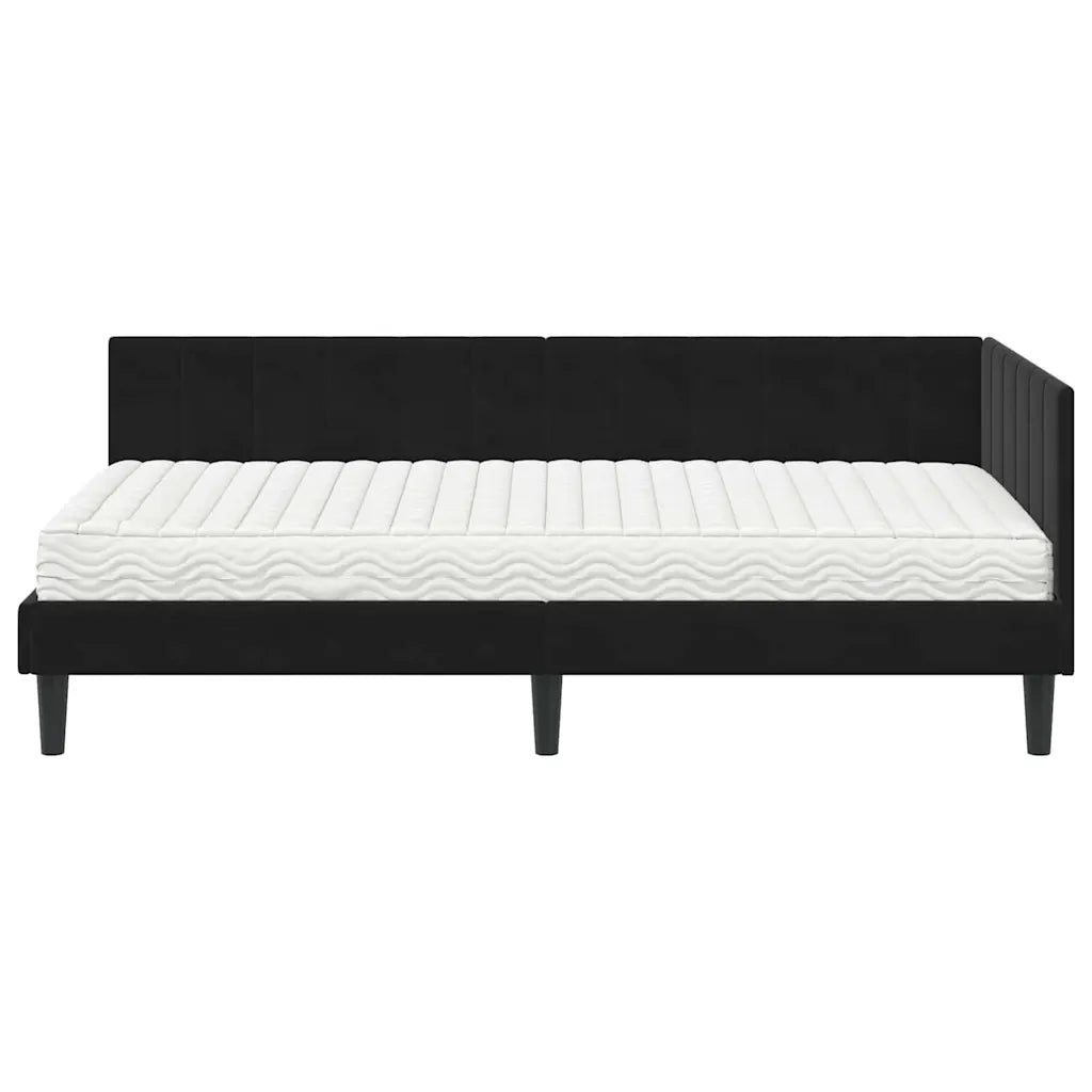 Struttura Letto Angolare con Materasso 2 pcs Nero Velluto 3393913