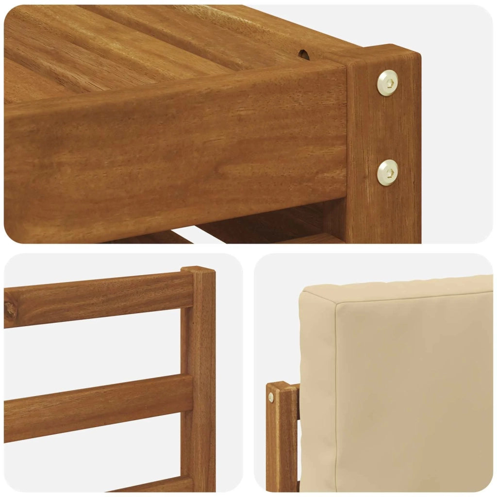 Set di divani da esterno 9 pz Naturale e Beige 3375313