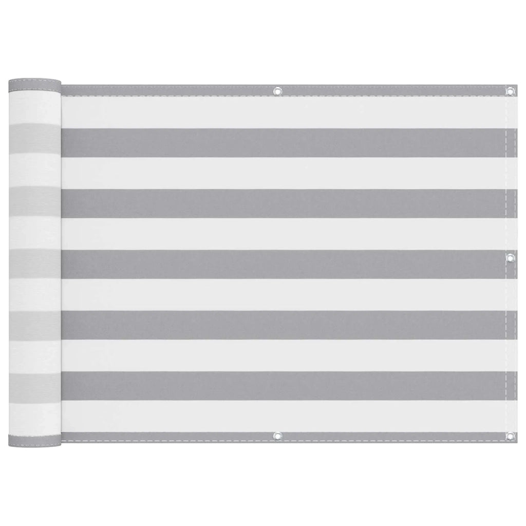 Schermo da balcone | Paravento da Balcone Grigio chiaro e bianco 75 x 600 cm