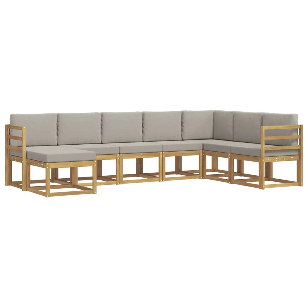 Set di divani da esterno 8 pz Bianco e Grigio Chiaro 3388035