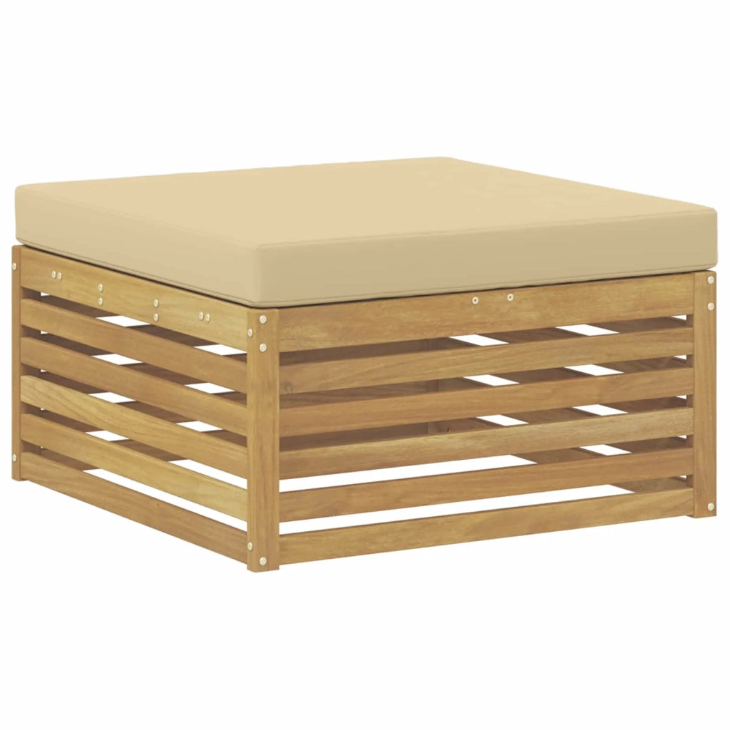 Set di divani da esterno 7 pz Bianco e Beige Poliestere 3390358