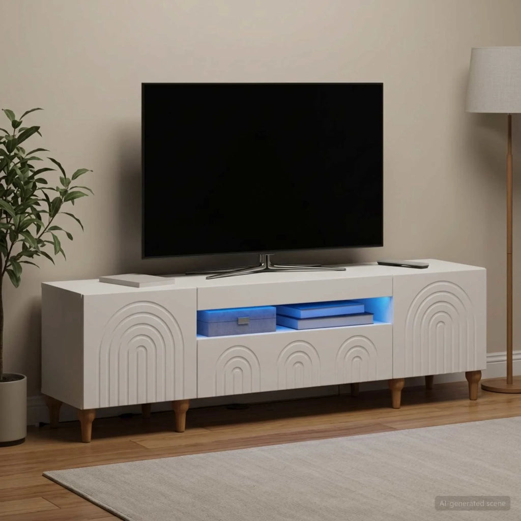 Mobile TV LED ALKMAAR 153 x 35 x 43 cm Bianco 896245