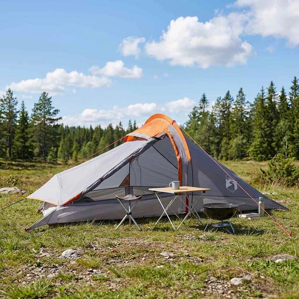 Tenda da backpacking 2 persona Grigio e arancione 42018576