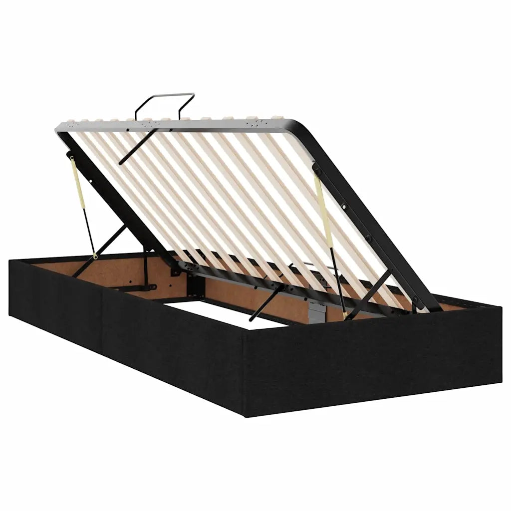 Letto con Contenitore Nero 200 x 200 cm Pelle Sintetica 3372229