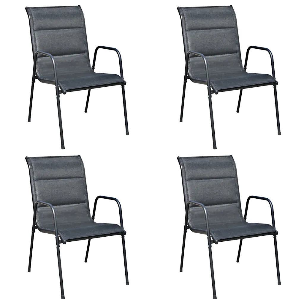 Set da Pranzo da Esterno 5 pz in Acciaio Nero 43318