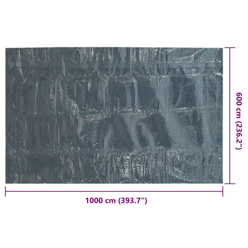 Pellicola Galleggiante Solare PE Piscina 1000x600 cm Nero e Blu 92993