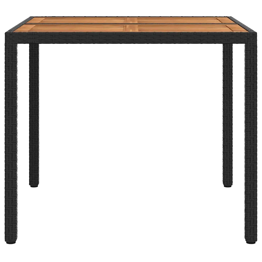 Tavolo da Giardino Nero 90 x 90 x 75 cm polyrattan 362537