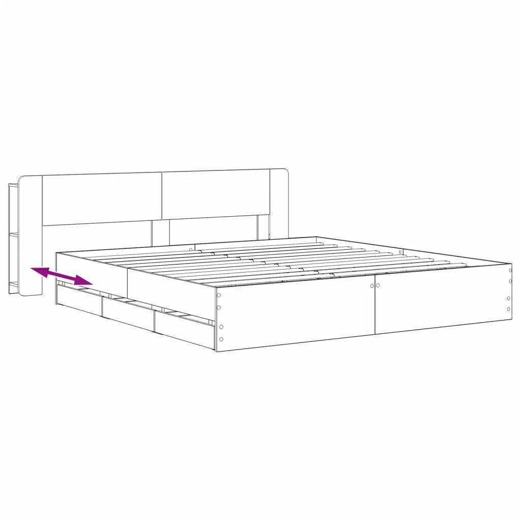 Struttura del letto con stoccaggio e testata Rovere Artigianale 3445831
