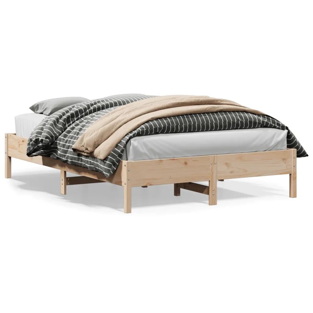Letto senza Materasso-Struttura Letto 140x200 cm in Legno Massello di Pino 399384