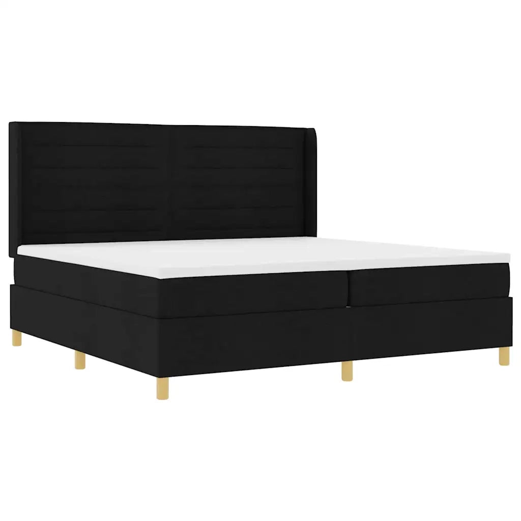 Letto a molle con materasso Nero 200 x 200 cm Tessuto 3341793
