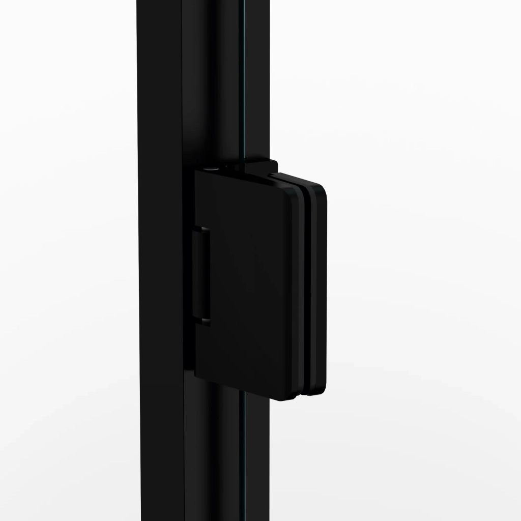 Box doccia frontale GLASS fisso + porta battente 120 cm (114,5-120; fisso 50+porta 65) nichel trasparente