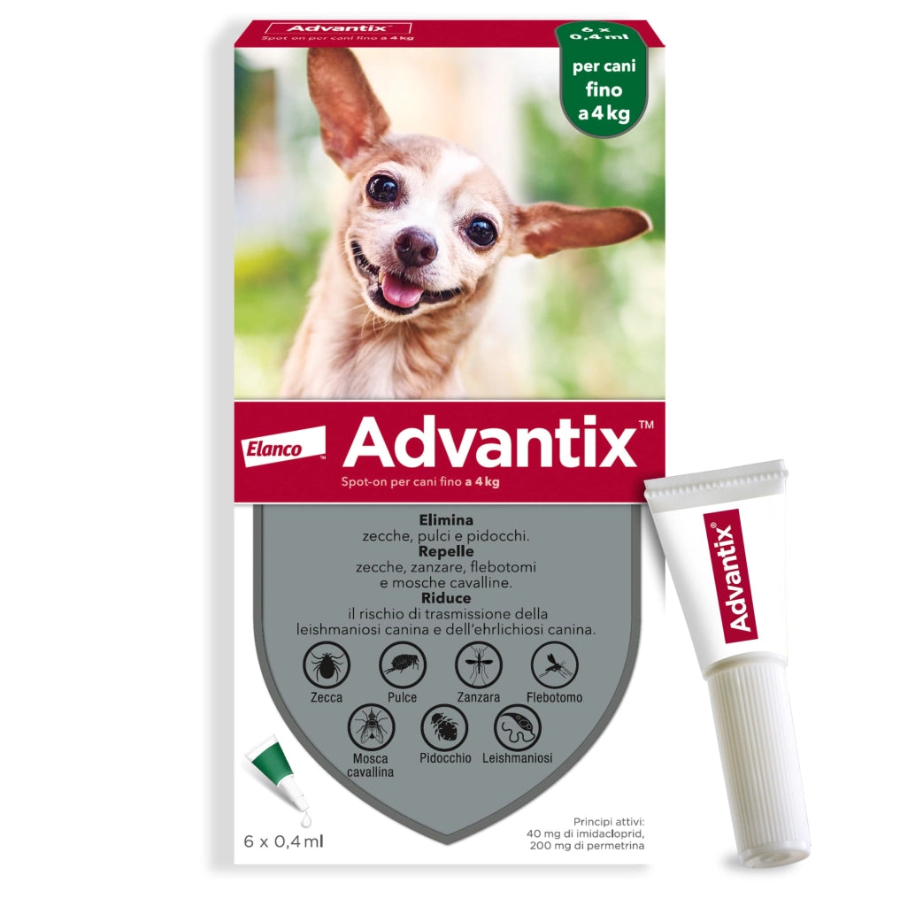 Antiparassitario Advantix per Cani Fino a 4 kg in Conf. da 6 Pipette Spoton
