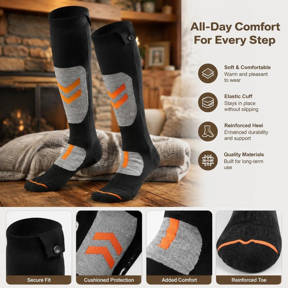 Heated Socks, Medium Size, 5000mAh Battery Rechargeable Heating Socks With 4 Heating Levels, Electric Heated Sock With APP Control For Men Women, Foot Warmer For Hunting Riding Camping Hiking