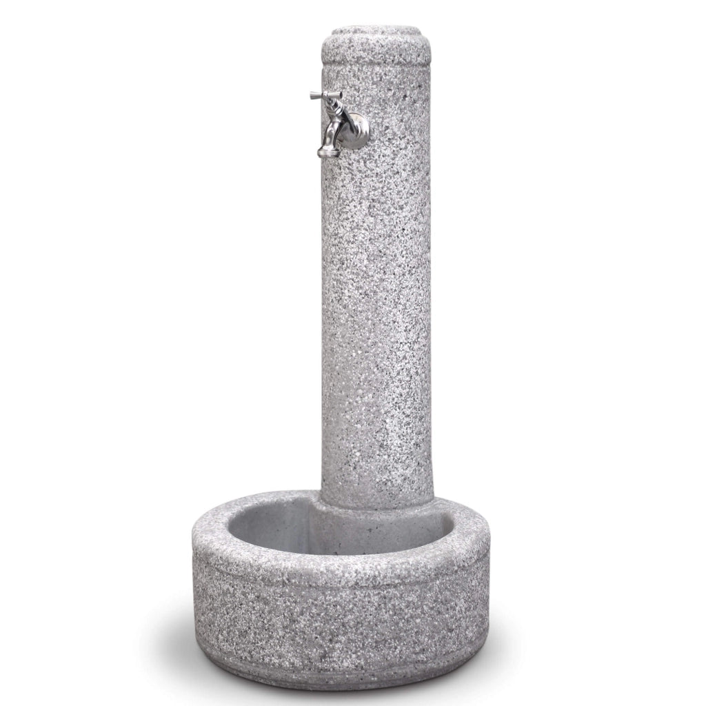 Fontana da Giardino Senza Rubinetto in Cemento Granulato di Marmo Collegno Bianco/Nero