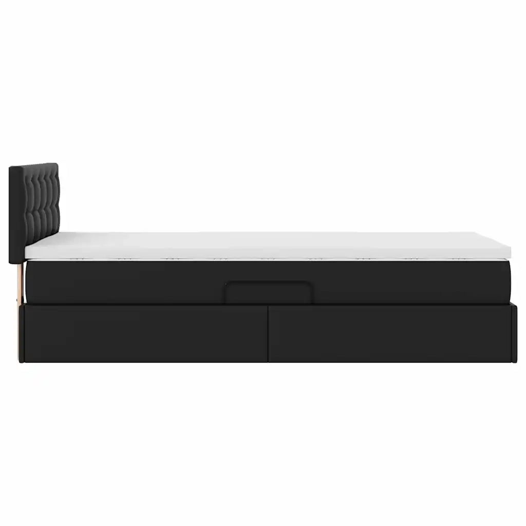 Letto con contenitore e materasso Nero 100 x 200 cm 3370381