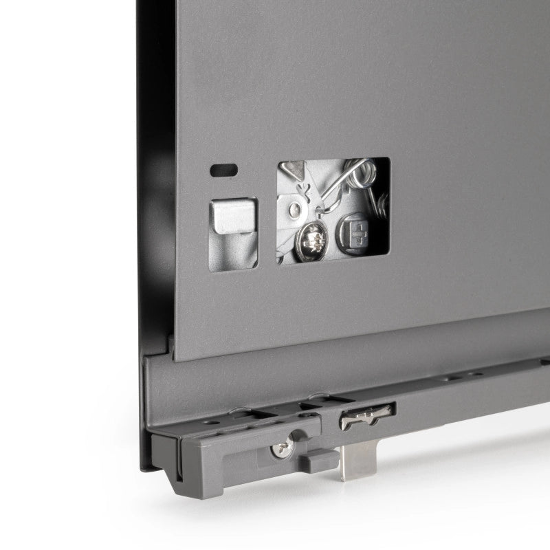 Cassetto esterno Vertex con regolazione 3D altezza 83mm, 40kg, profondità 500mm, Acciaio, Verniciato bianco