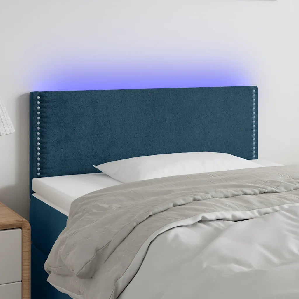 Testiera a LED Blu Scuro 100x5x78/88 cm in Velluto 3121518