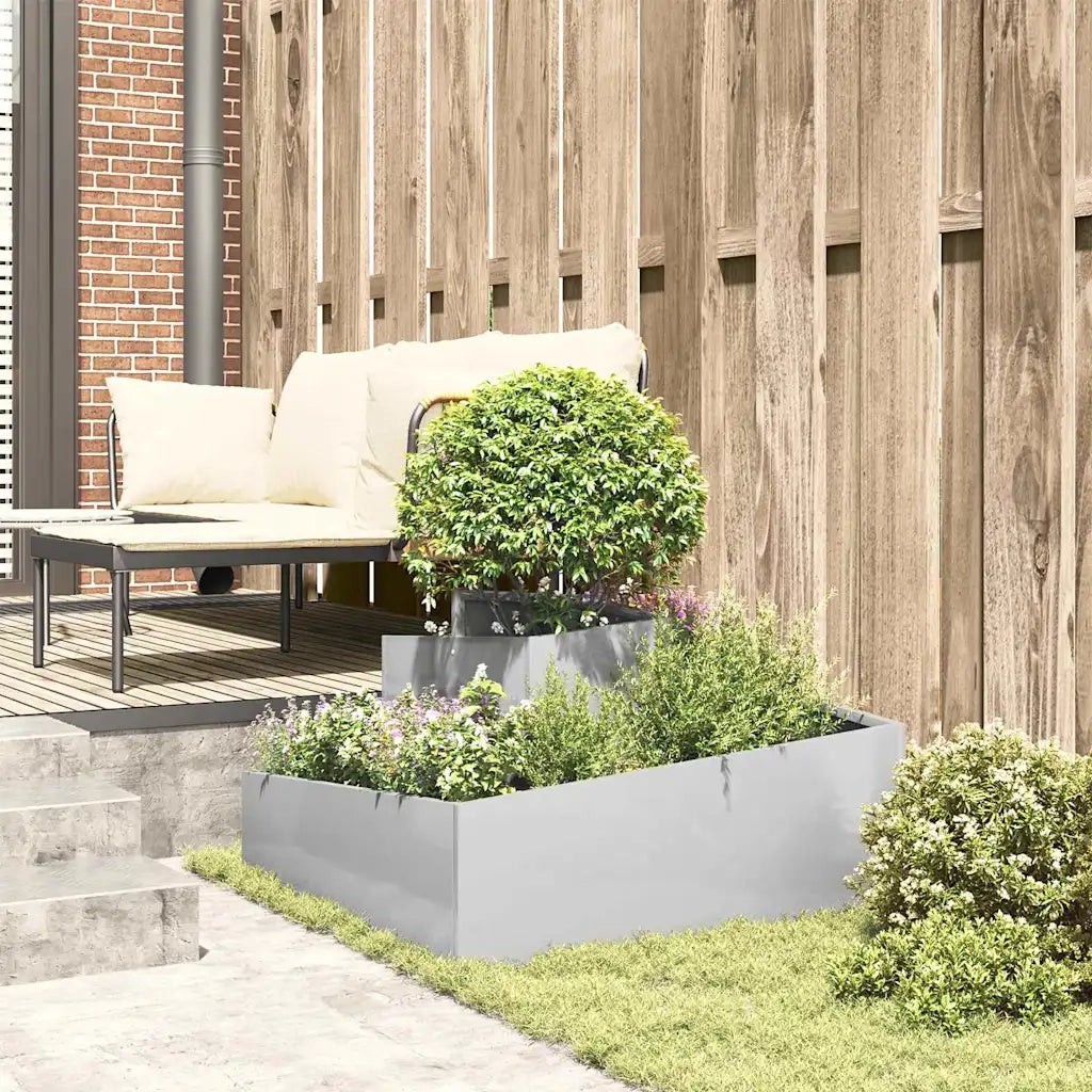Vaso da giardino Argento 80 x 80 x 50 cm Acciaio inossidabile