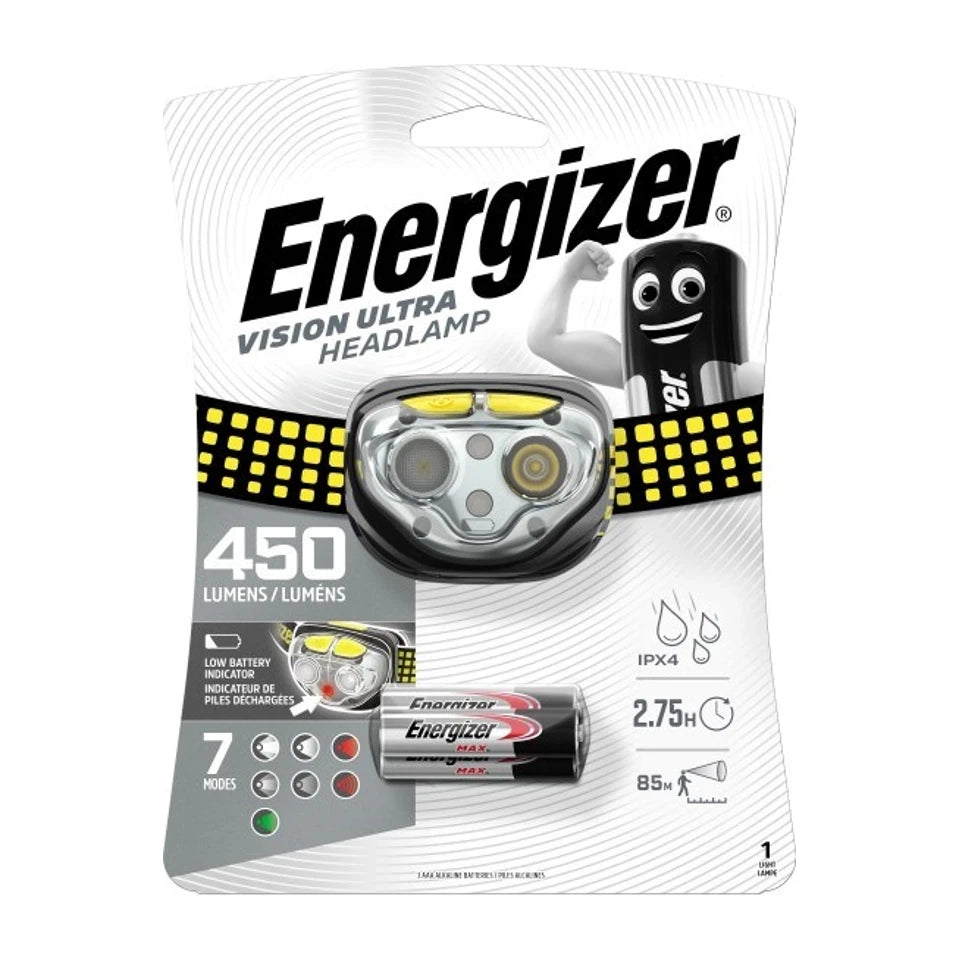 Faro frontale ENERGIZER Vision Ultra 3AA 450 LM, 3 colori di luce