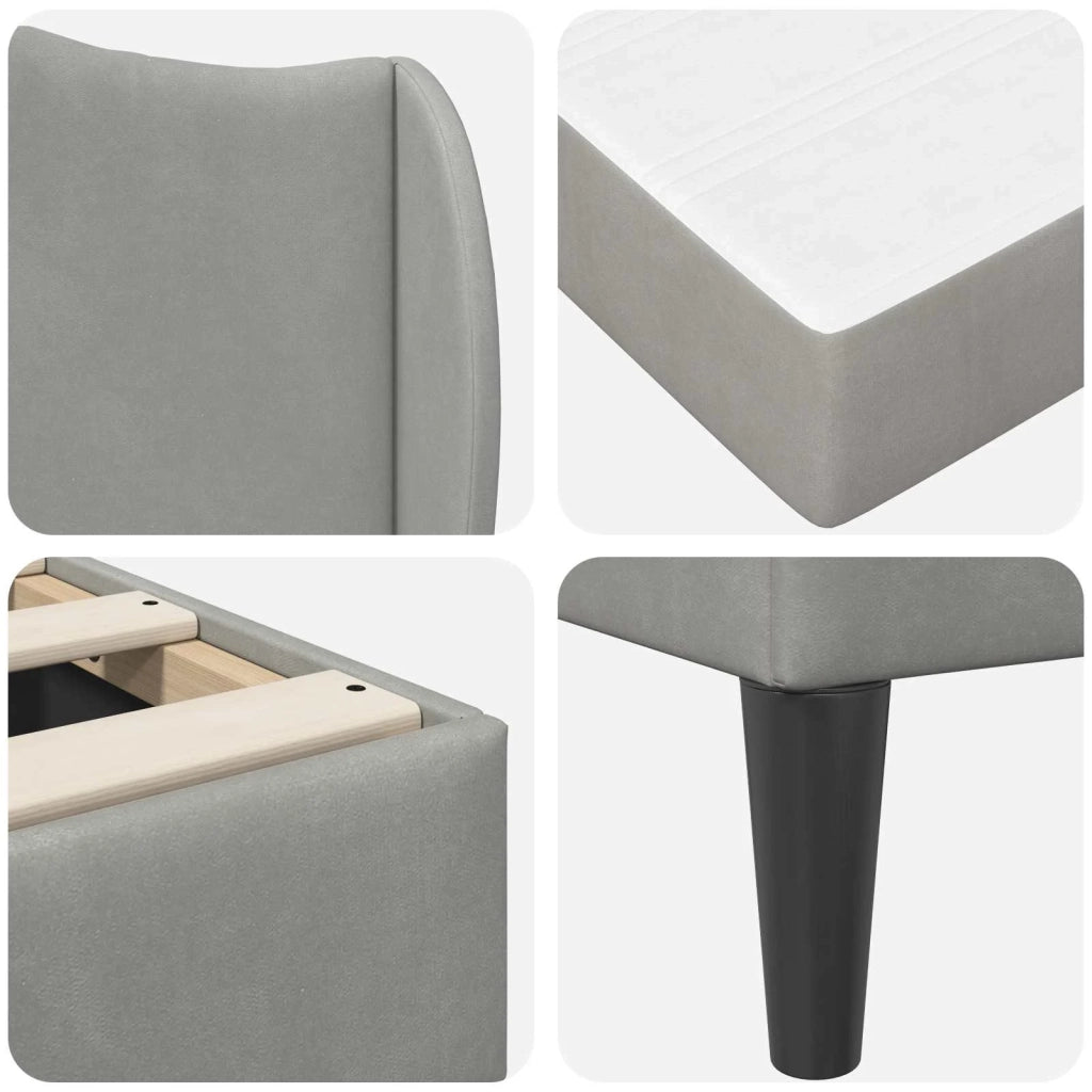 Struttura del letto Grigio Chiaro 140 x 190 cm Velluto 3415202