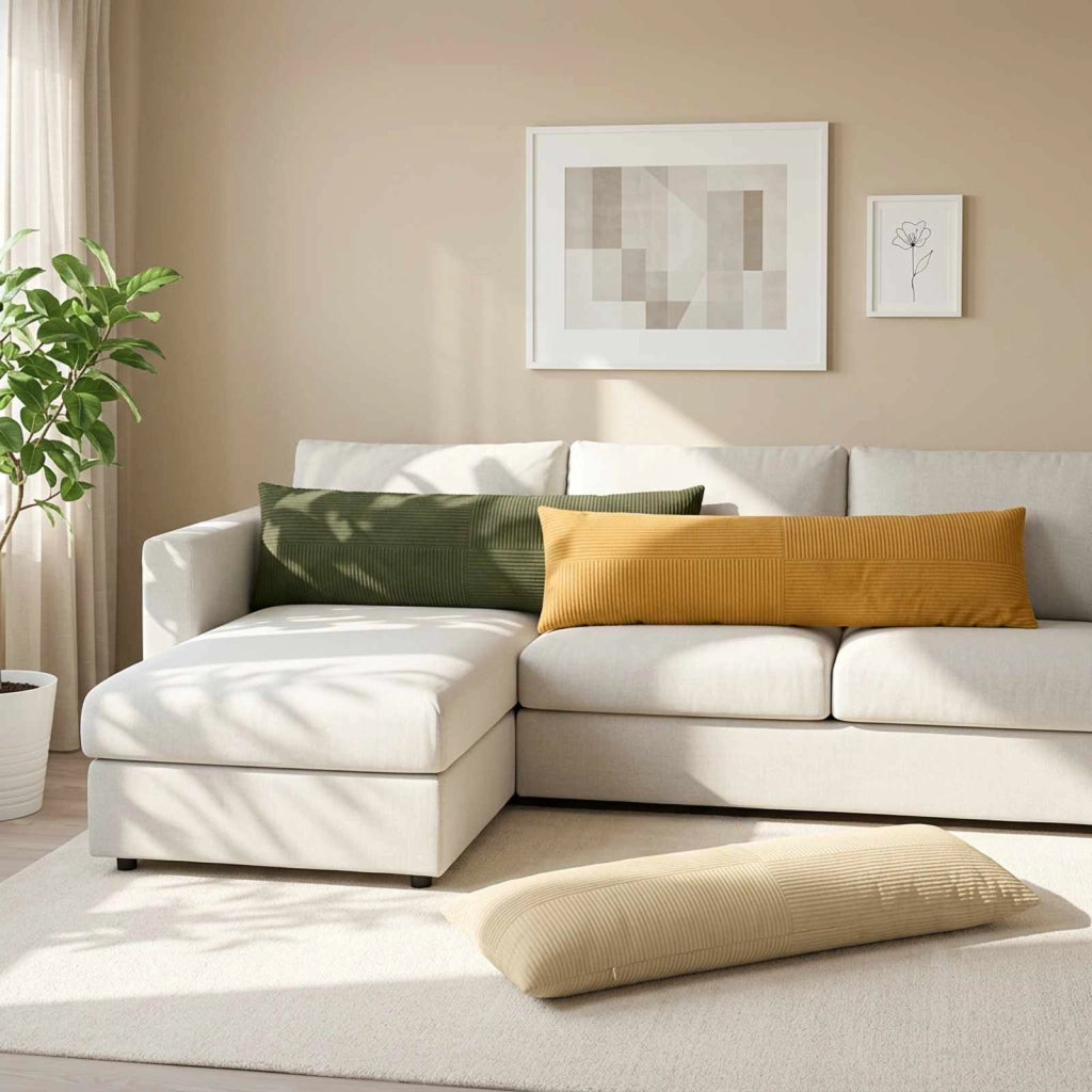 Federa ALMELO Grigio Verde 40 x 145 cm corduroy 914299