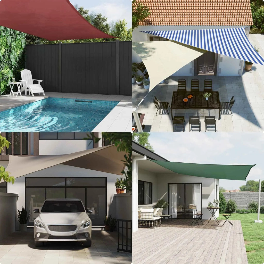 Vela Parasole | Telo Ombra | Vela da ombra solare Blu e Bianco 5 x 2 m