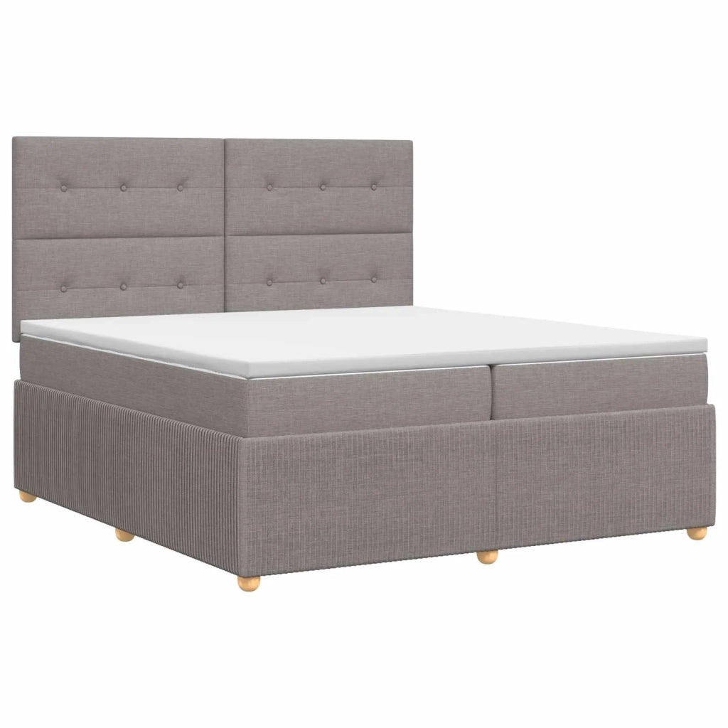 Letto box spring con materasso Tortora 200 x 200 cm Tessuto 3454477
