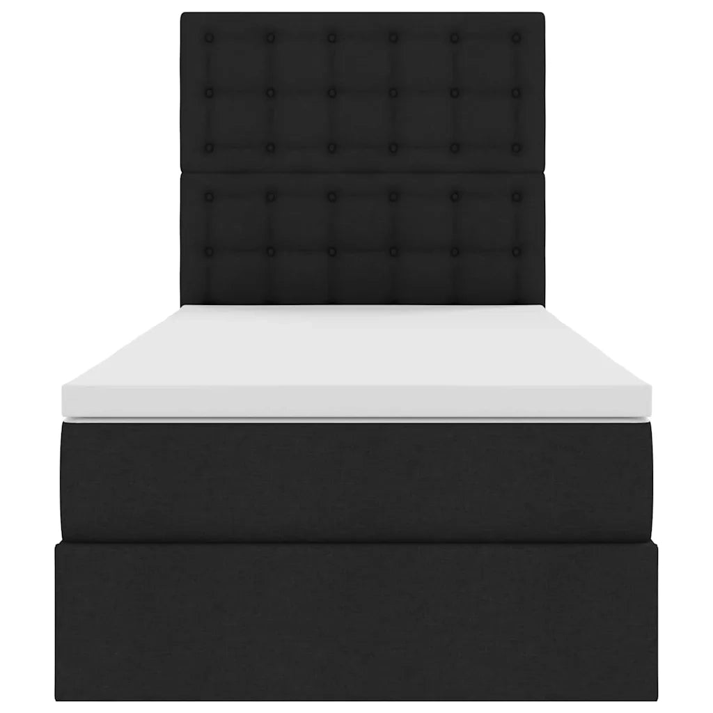 Letto con contenitore e materasso Nero 90 x 200 cm Poliestere 3371882