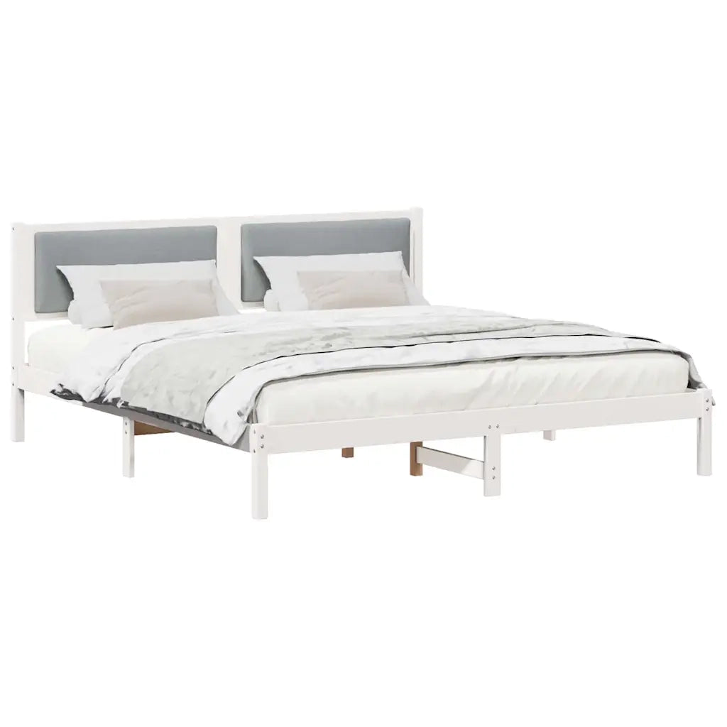 Letto matrimoniale | Letto per adulti | Struttura del letto Grigio chiaro 200 x 200 cm Pino massello