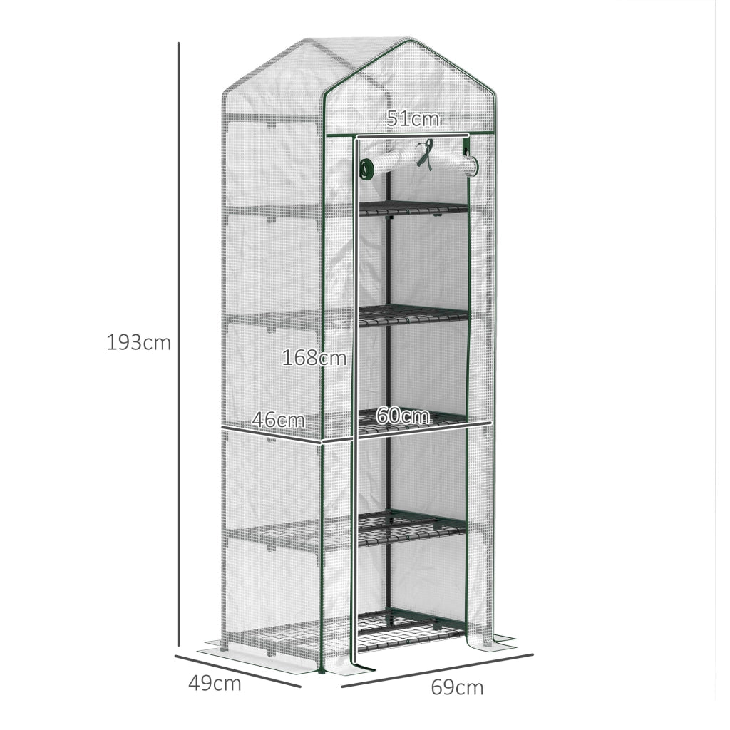 Serra da Giardino 5 Ripiani ¨C Xylo ¨C Acciaio e PE Bianco 69x49x193 cm