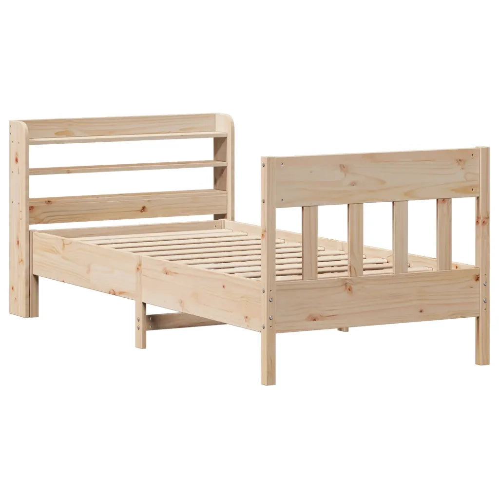 Letto senza Materasso-Struttura Letto 75x190 cm in Legno Massello Pino 109160