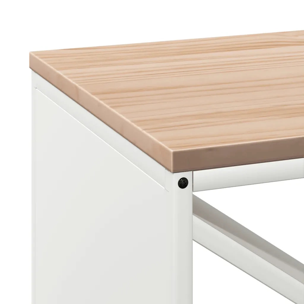 Rastrelliera per Legna da Ardere con Piano Bianca 100x40x60 cm 864256