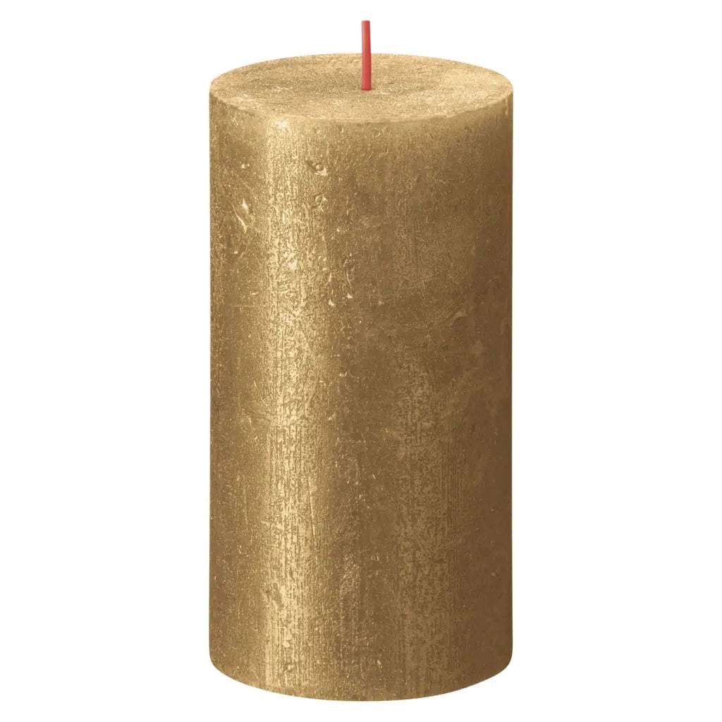 Bolsius Candele Pilastro Rustiche Shimmer 4 pz 130x68 mm Orocod mxl 119804