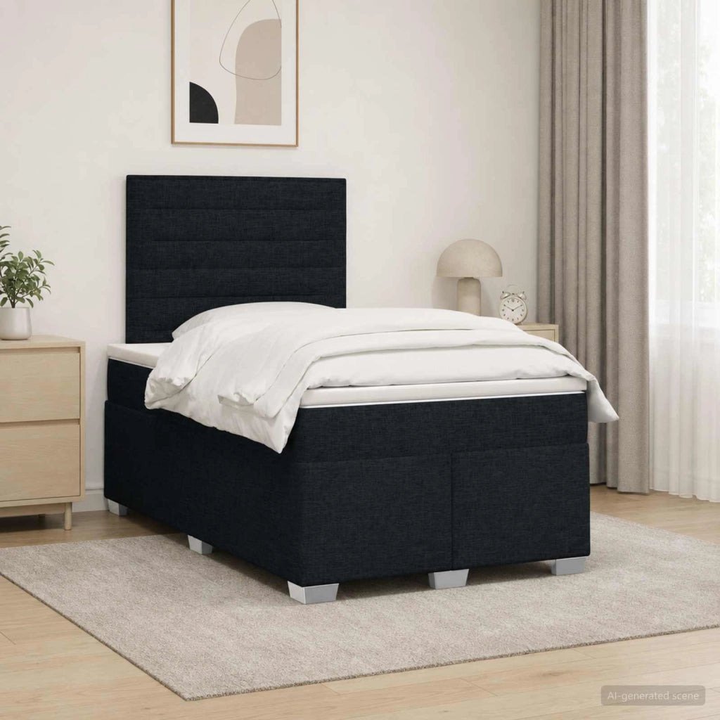 Letto box spring con materasso Nero 120 x 190 cm Tessuto 3453355