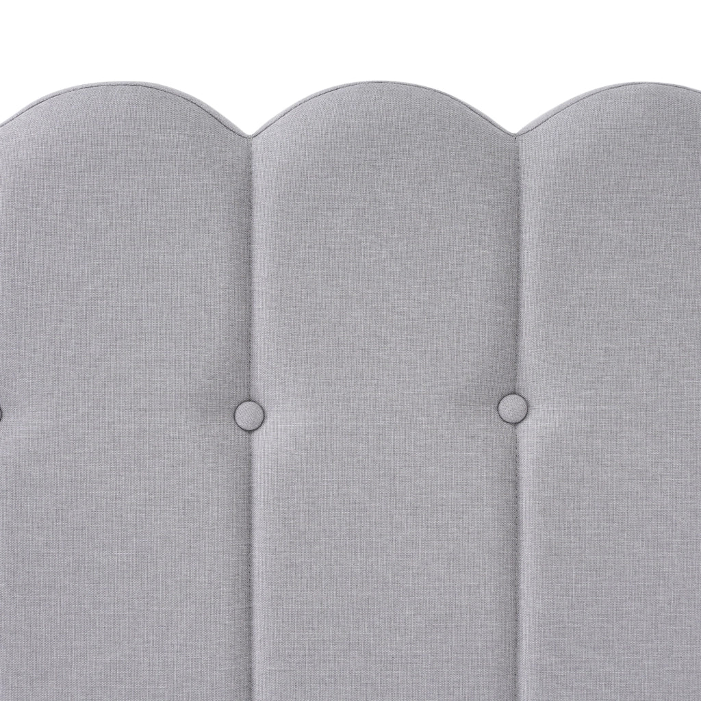 Letto imbottito 180 × 200 cm in lino grigio con testiera a pannelli e porte USB e Type-C
