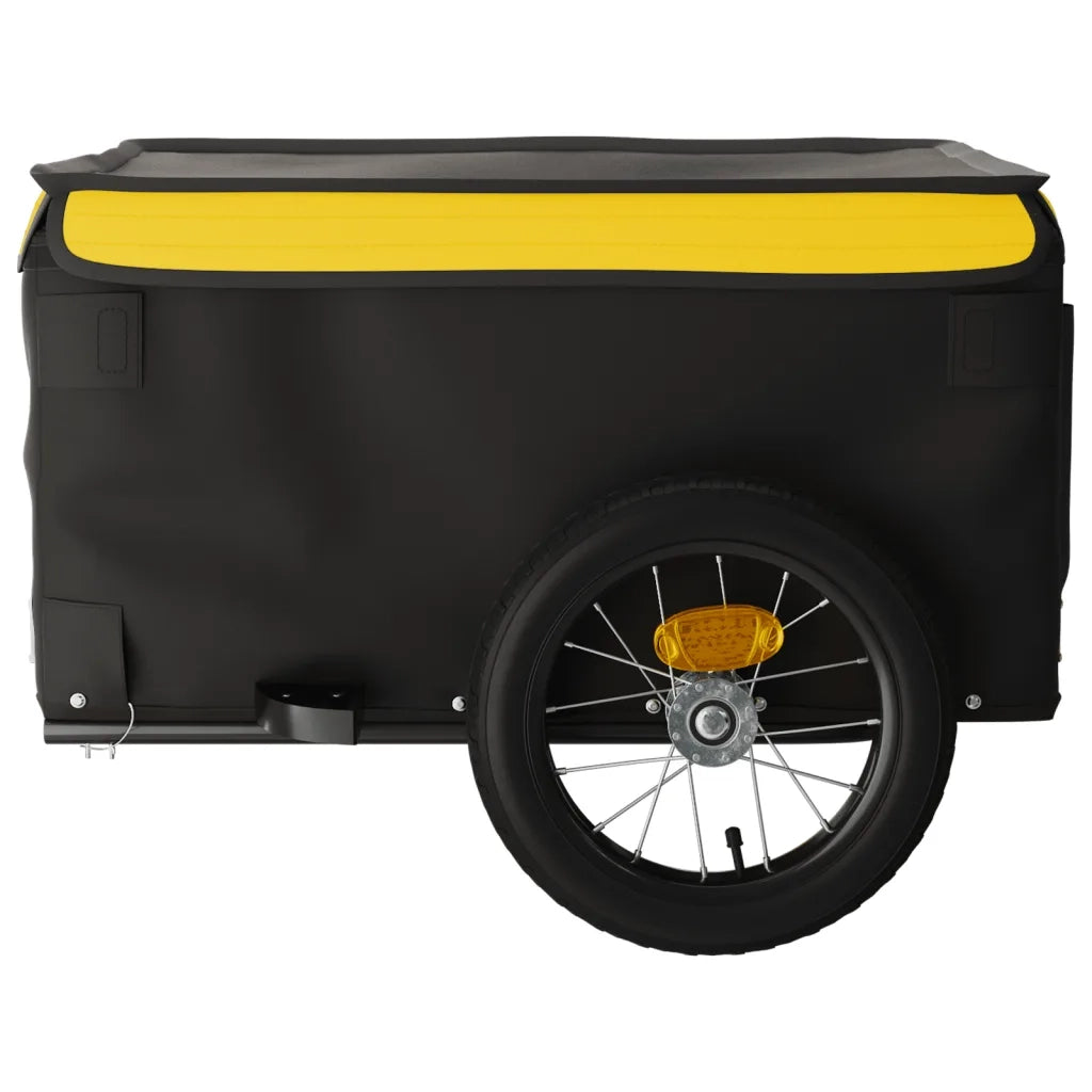 Rimorchio da Bici Nero e Giallo 30 kg in Ferro 94078