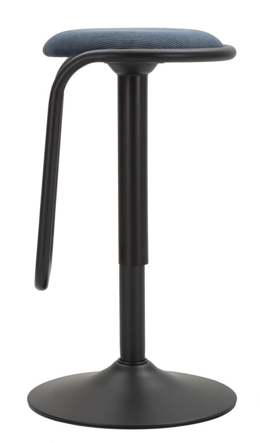 Sgabello Bar Destiny Navy Ø41x61 cm in Ferro e Compensato e Spugna e Poliestere Nero e Blu