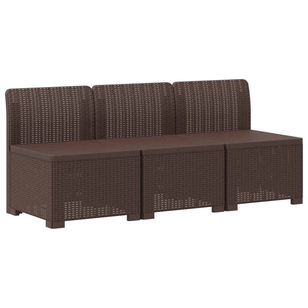 Divano da giardino 3 posti con cuscini in look rattan 3 posto 8011964