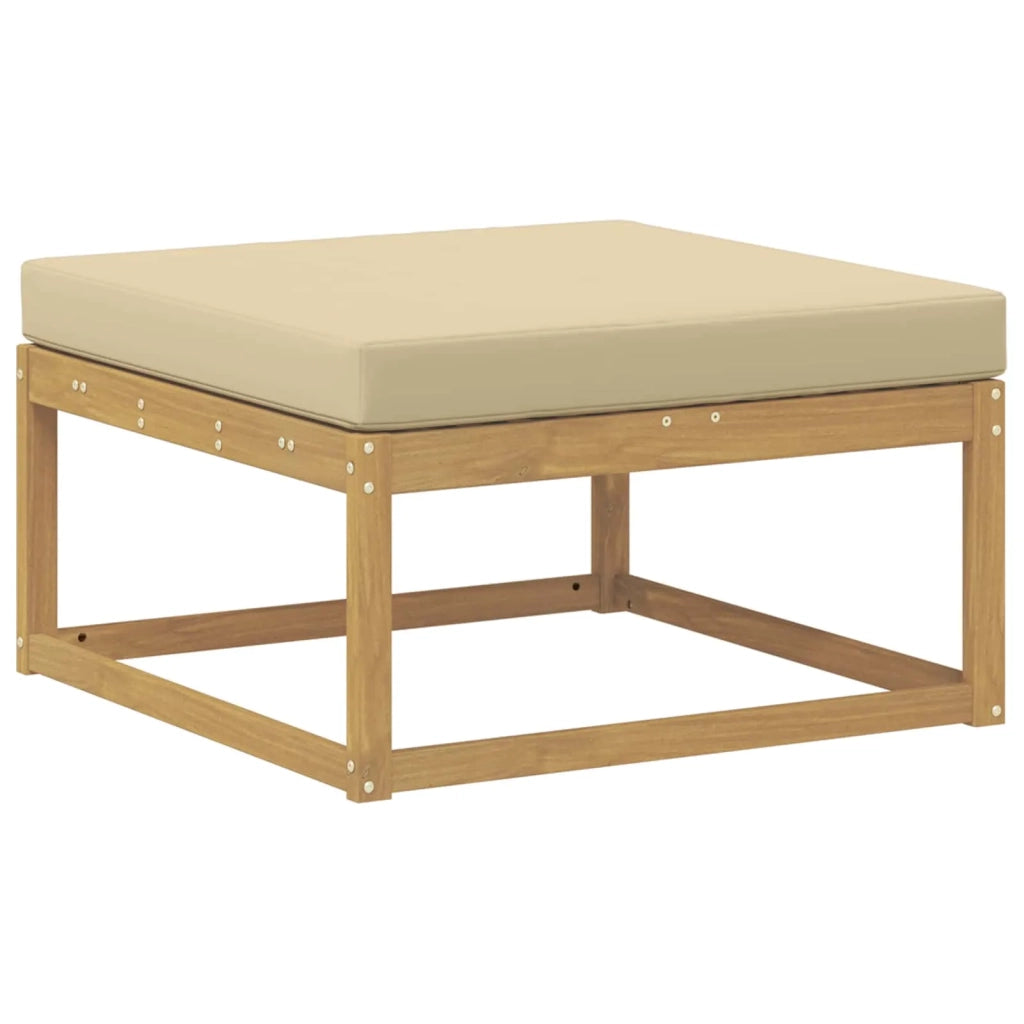 Set di divani da esterno 4 pz Bianco e Beige Poliestere 3386322