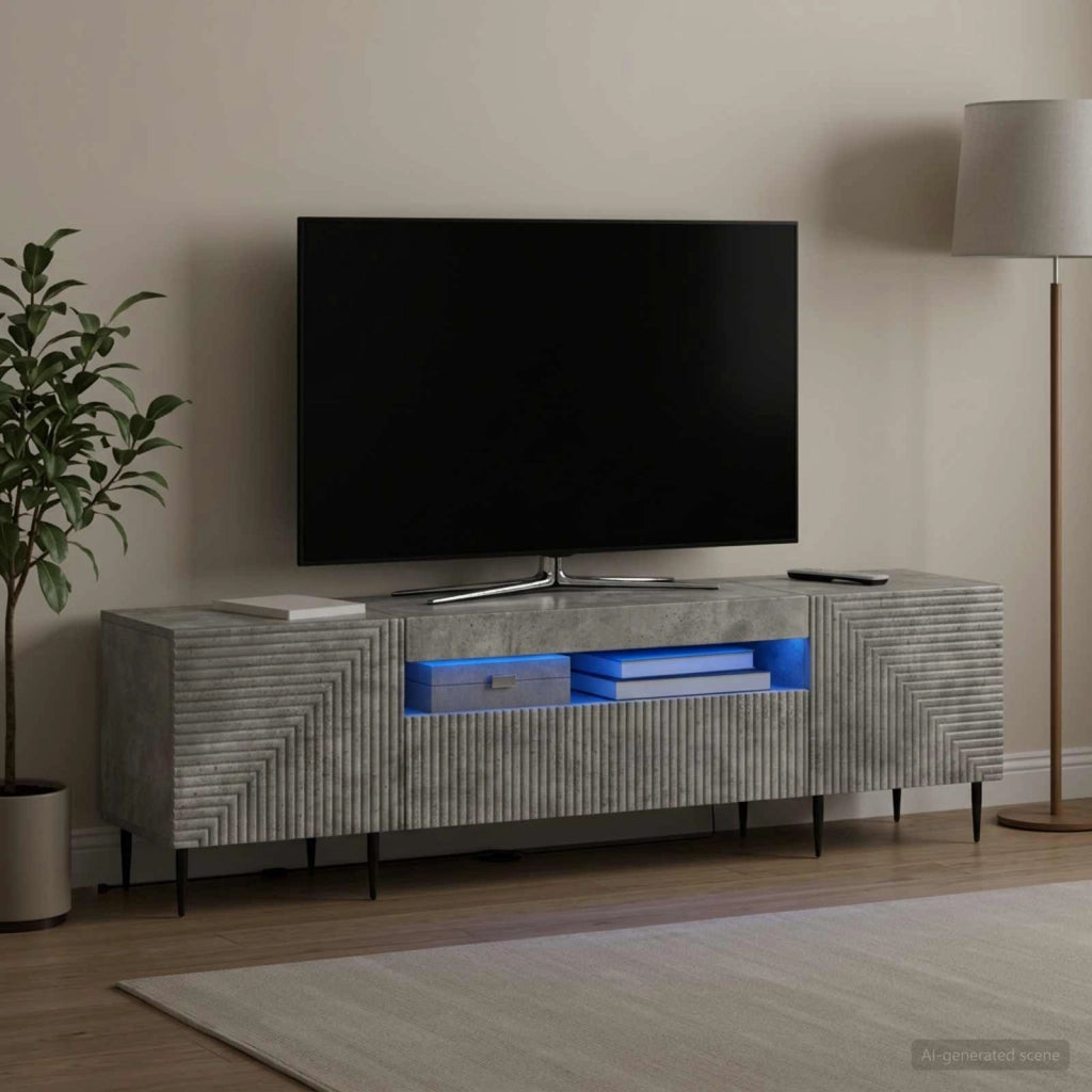 Mobile TV LED HAARLEM 153 x 35 x 43 cm Grigio Cemento 896908
