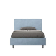 Letto una piazza e mezza contenitore imbottito 120x210 microfibra azzurro Adele