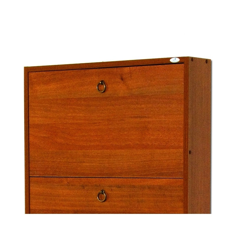 Scarpiera Slim in legno nobilitato 5 ribalte noce antico h.180x65x15 cm