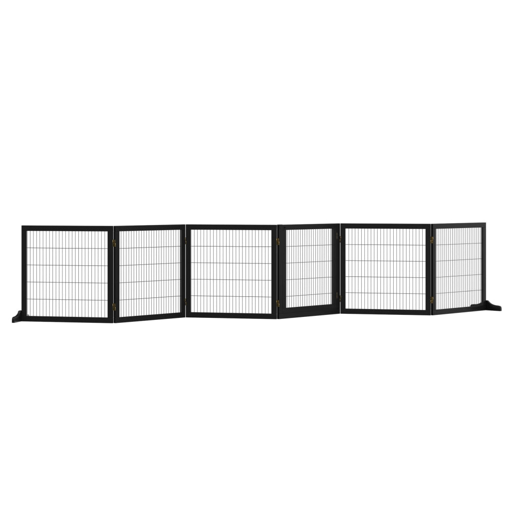 Barriera di sicurezza per cani 432 x 36 x 70 cm in legno nero pieghevole