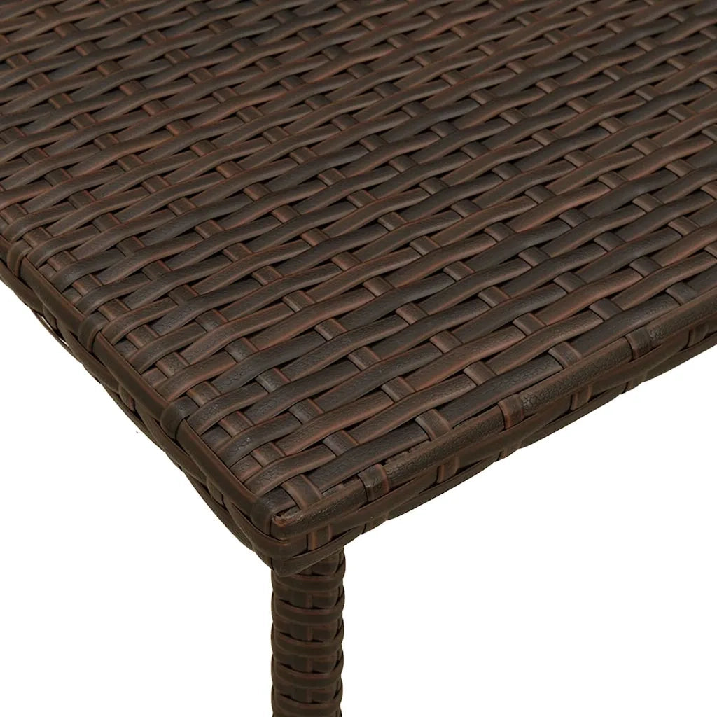 Tavolino-Tavolino da soggiorno-Tavolo Giardino Rettangolare Marrone 40x40x37 cm Polyrattan